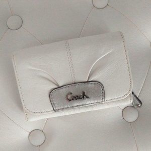 White Leather Medium Bifold Wallet